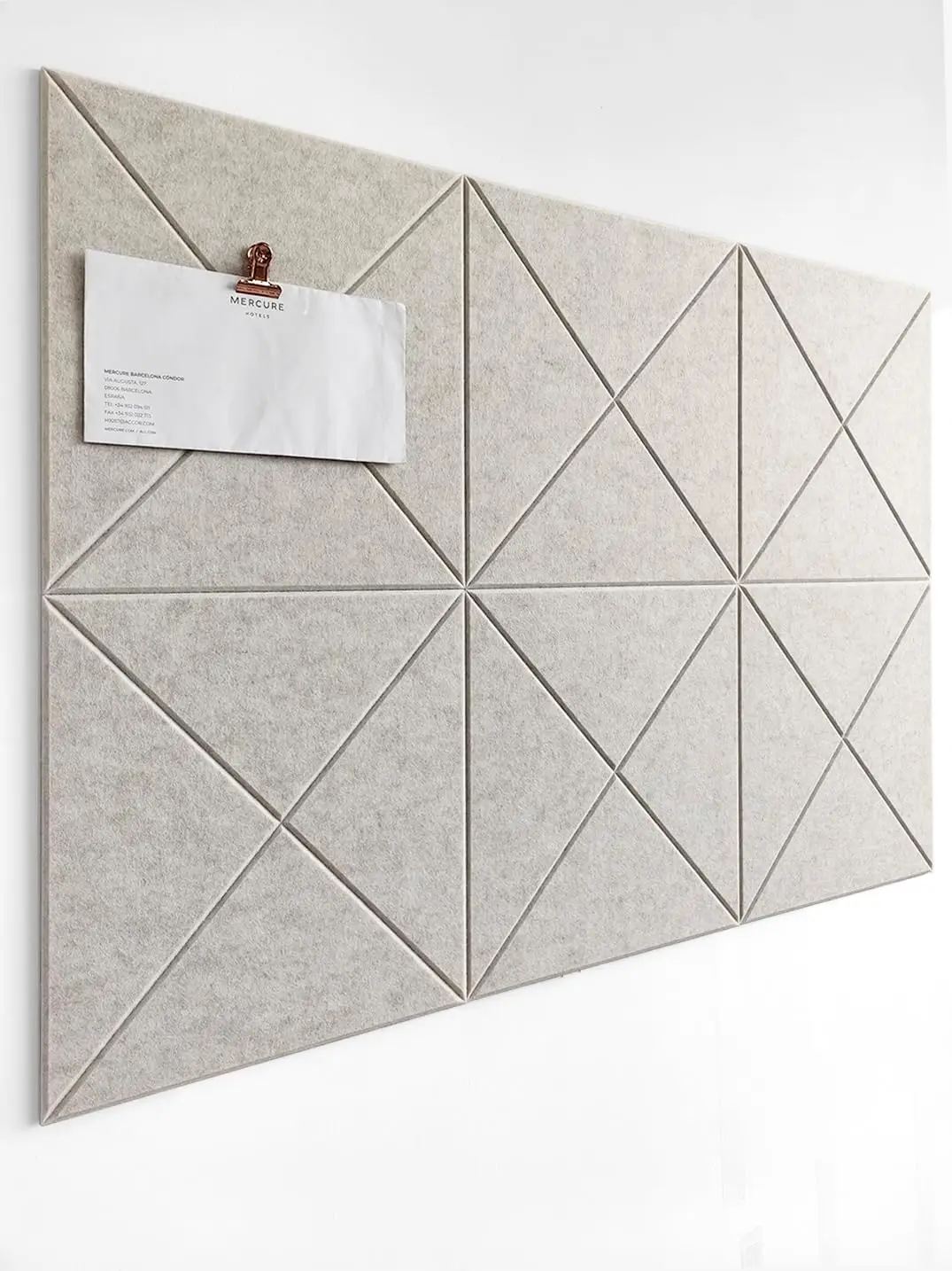 

6 Pack Felt Wall Tiles, 24x36 Alternative Cork Board, Removable Adhesive Tabs, Home Office Pin Board, Ivory