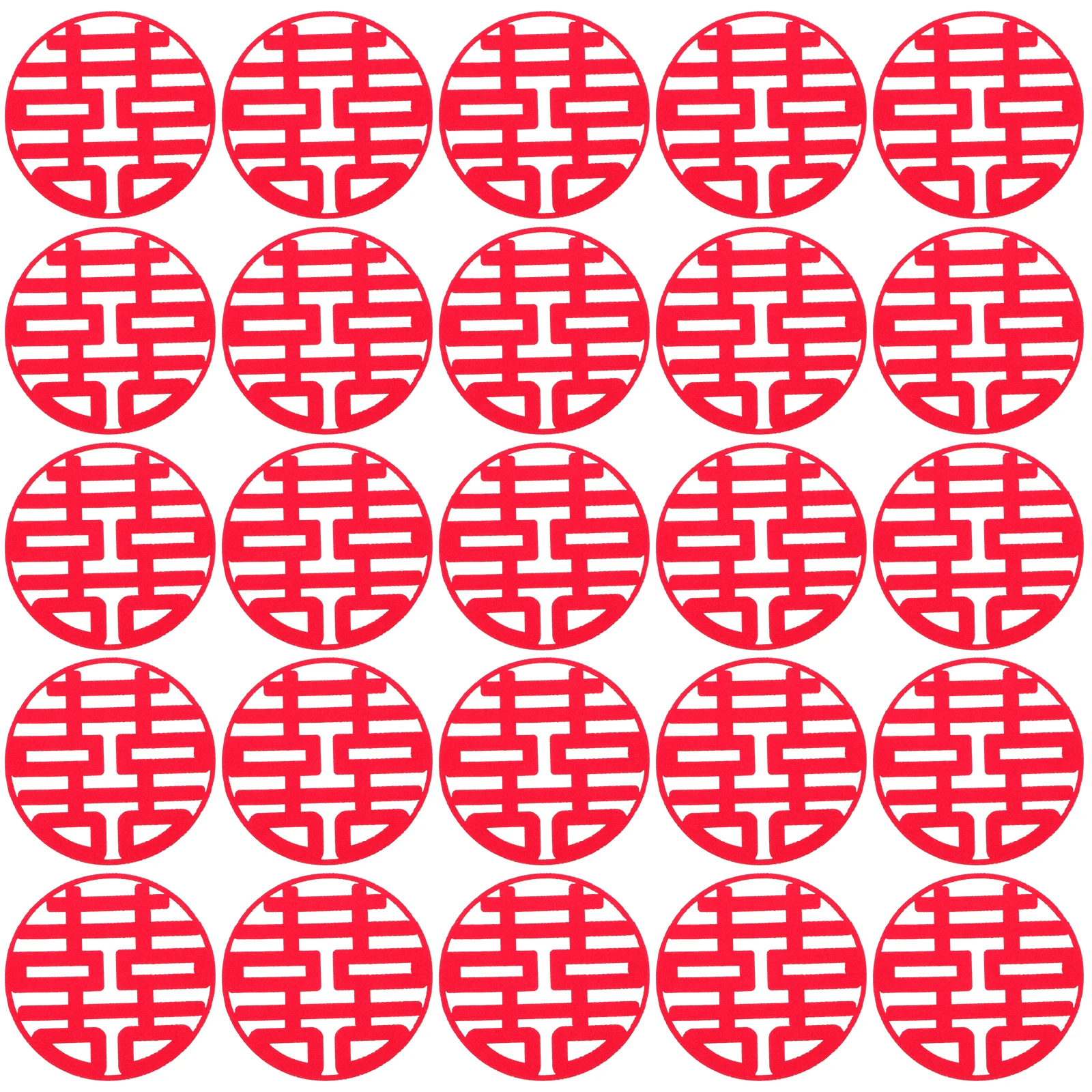 

30 Pcs Red Chinese Wedding Decorations Non Woven Happiness Cut Paper Stickers Door Wall Confetti Bride Calligraphy