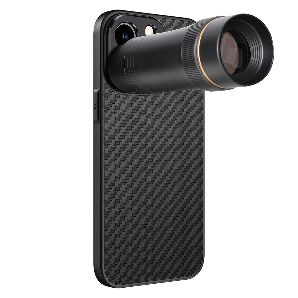 17MM Thread Mount Phone Case for IPhone 15 Pro Max Plus Protect Housing Phone Lens Carbon Fibre Case for Ulanzi Apexel Kase Lens