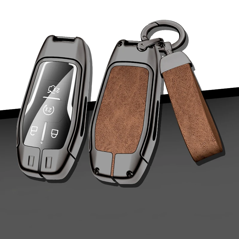 Ford Car Metal Key Case Cover For Ford Fusion Explorer Mustang Edge F-150 Mondeo For Lincoln MKZ MKC MKX key chain Accessores