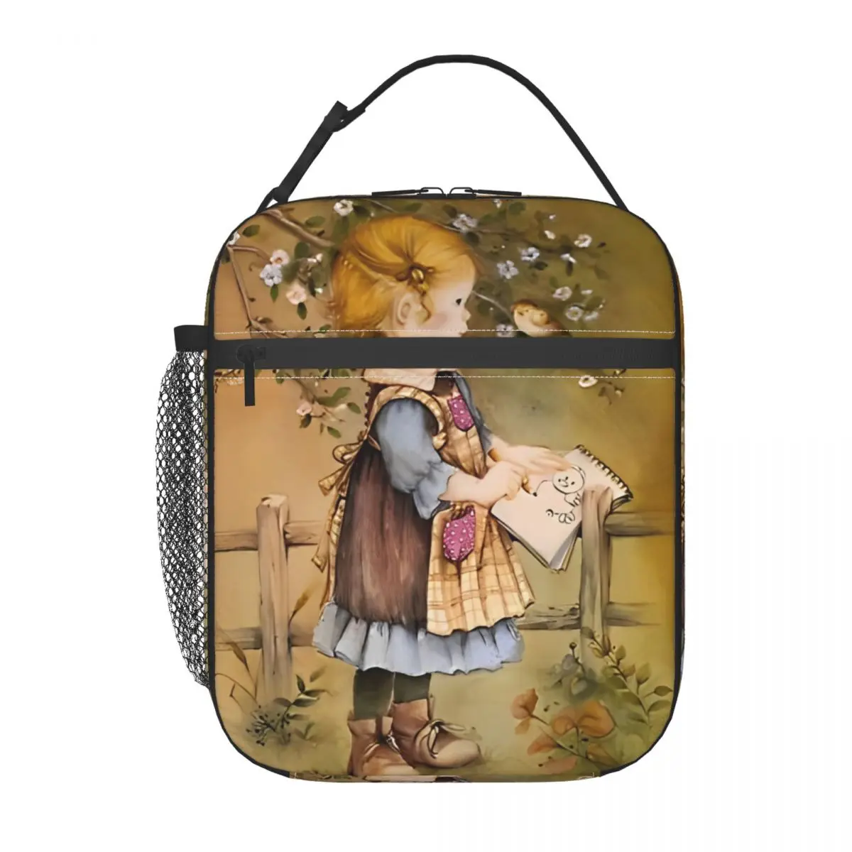 

Sarah Kay Cartoon Flower Girl Thermal Insulated Lunch Bags Travel Painting Portable Food Bag Container Thermal Cooler Food Box