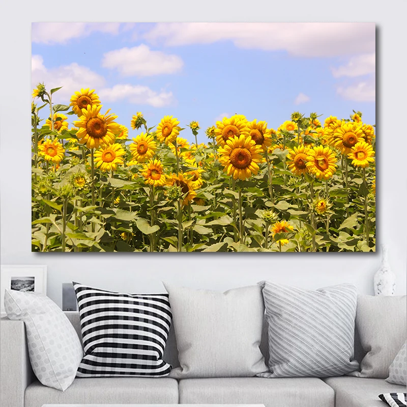 Sunflower Canvas Painting Wall Art Landscape Pictures Flower Landscape Posters and Prints for Living Room Home Decor No Frame