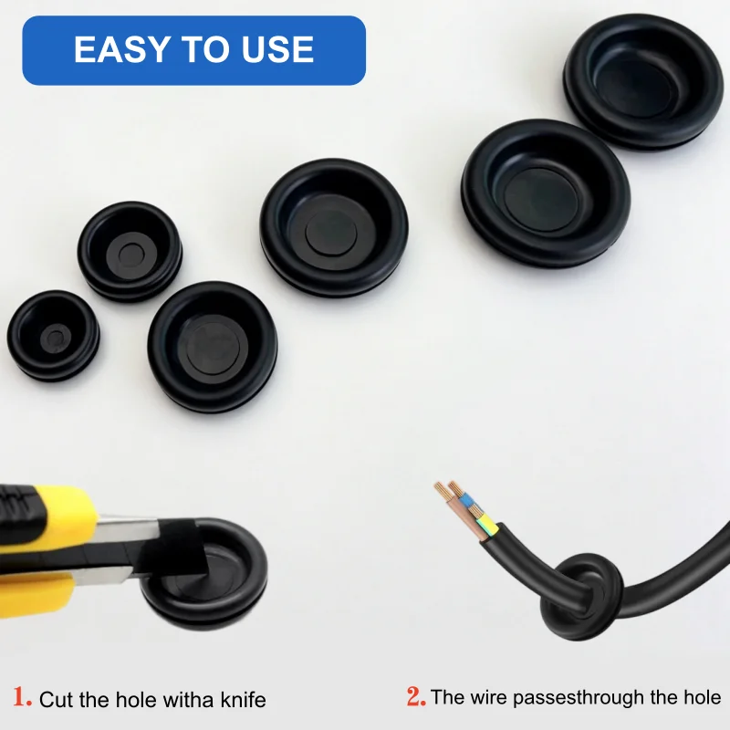 170/200pcs Rubber Grommet Assortment Firewall Hole Electrical Wire Grommet Gasket Kit for Wire Plug and Cable 7-25mm o ring