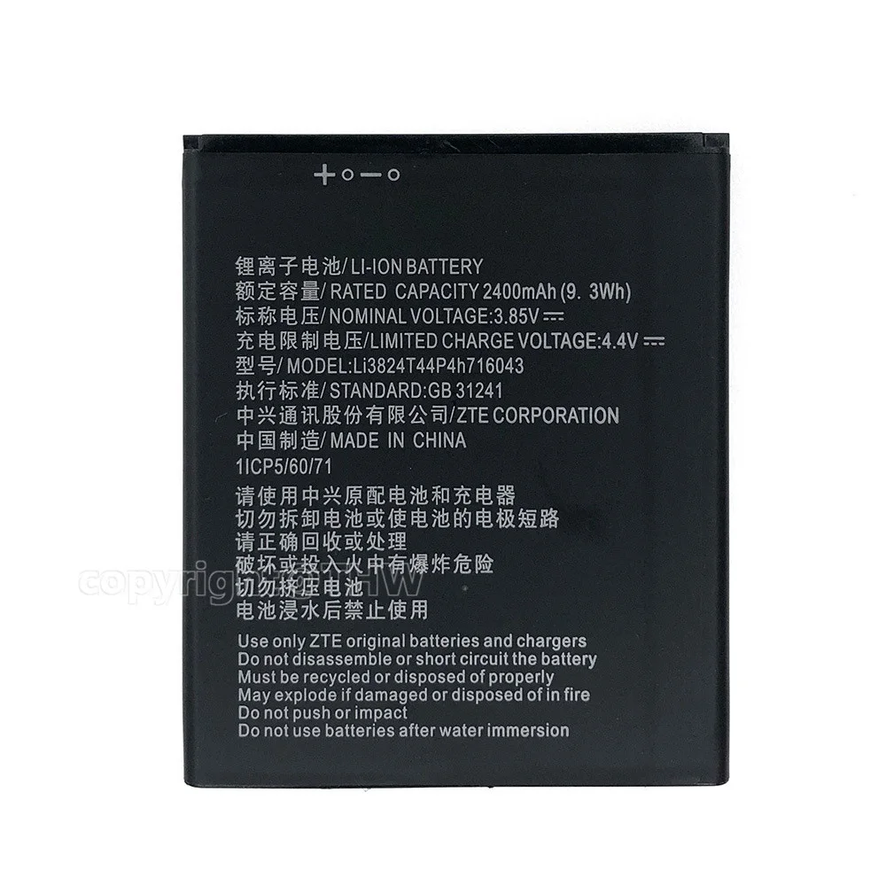 Original New Li3824T44P4h716043 Battery For ZTE Blade A520 A521 BA520 A520C A603 BA603 BA521 BA520C Telstra 4GX 2400mAh Batteria