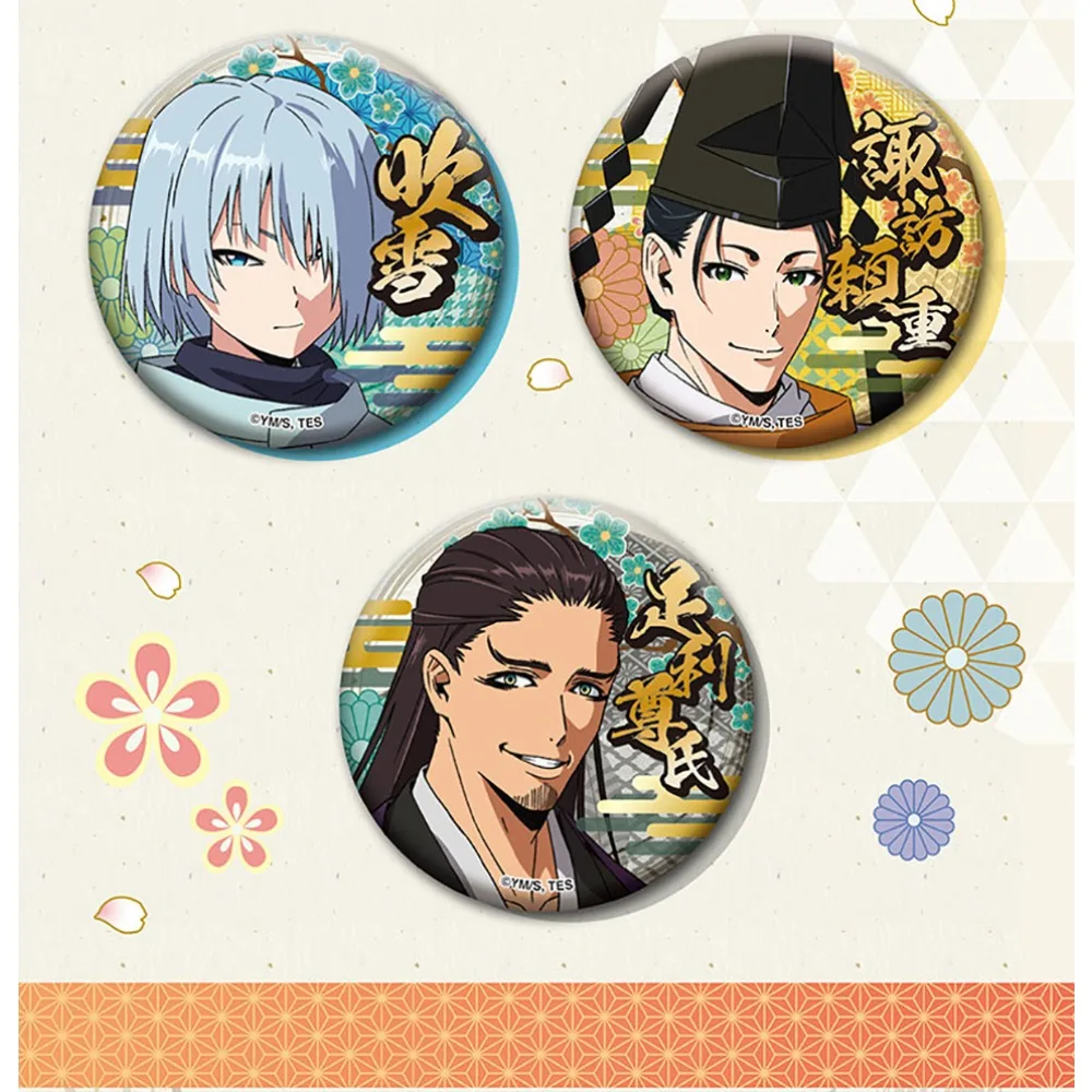 Genuine Eaki The Elusive Samurai Brooch Japanese Anime Characters Creative Peripherals Bag Round Badge Accessories Fans Gifts