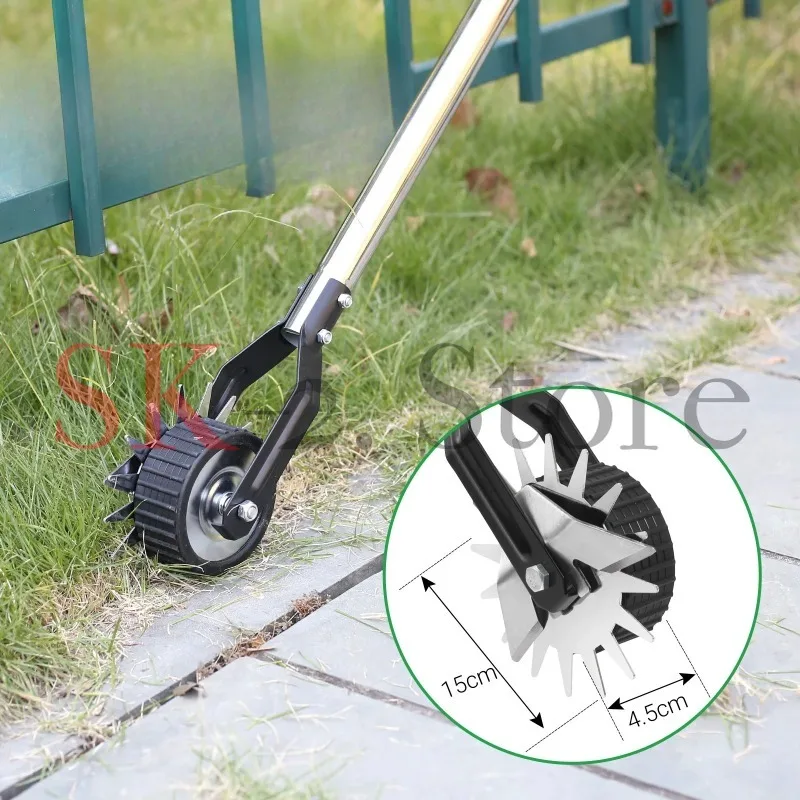 Premium New Wheeled Manual Lawn Edge Grinder Artificial Turf Stainless Steel Trimmer Edge Trimmer Weed Removal Garden Tools