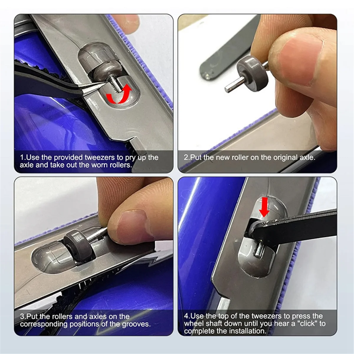 Kepala Penggerak Langsung Roda Rol dan As Roda untuk Bagian Roda Penyedot Debu Seri Dyson V6 V7 V8 V10 V11 V15 DC58 DC