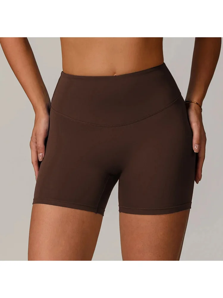 AliExpress BIANHUI High-Waist Hip-Lifting Yoga Shorts Nude Feel Tight-Fit Women's Cycling Shorts Slimming Fitness Running Woman Clothing