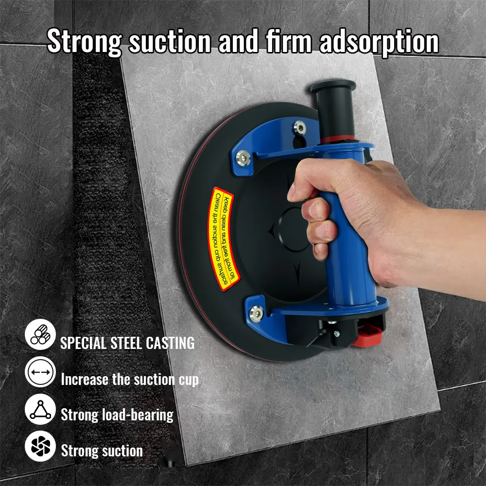 

1PCS Upgrade Vacuum Suction Cup 250kg Carrying Capacity with Stainless steel metal handle for Tile Glass Floor Lifting Tools