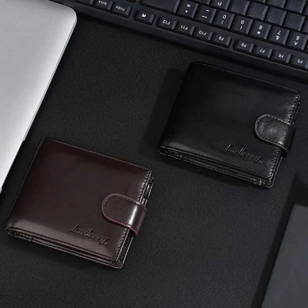 

Кошелек-портмоне на 2 отделения из искусственной кожи с отделением для монет, мужской короткий кошелек, чехол для кредитных карт, держатель для удостоверений личности, портмоне из ПУ кожи