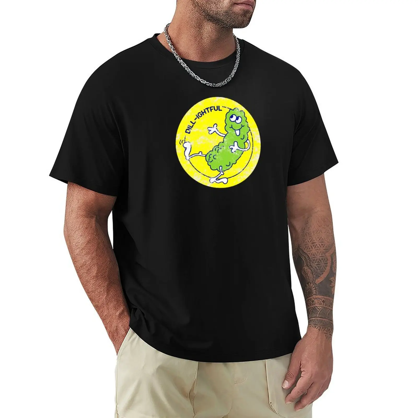

Retro Pickle Sticker T-Shirt cute tops football t shirt customizeds baggy shirts mens t shirt graphic