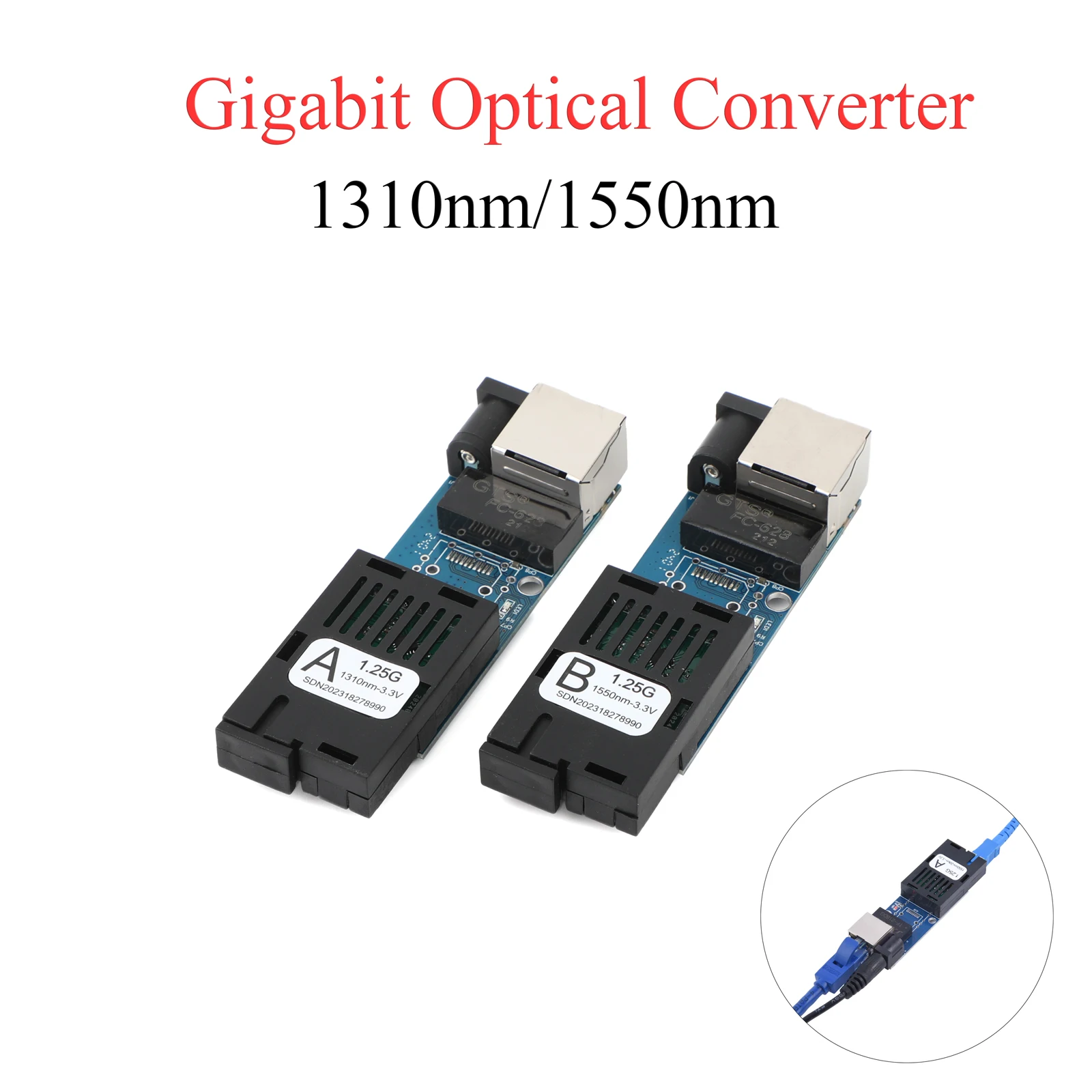 محول وسائط ألياف جيجابت صغير 10/100/1000 ميجابت في الثانية وضع واحد 3 كم منفذ UPC/APC SC