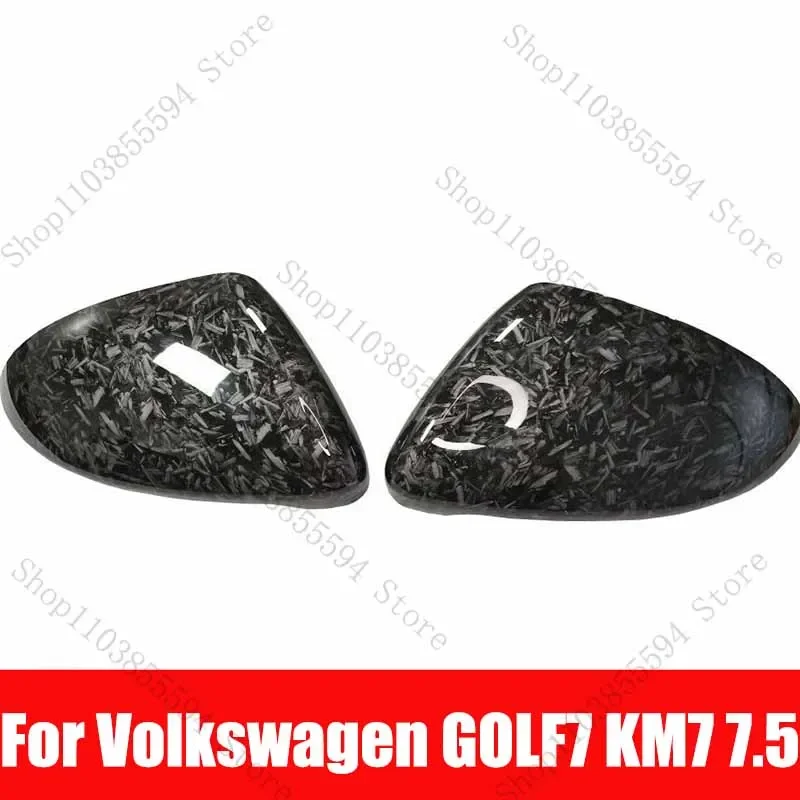 Replacement Rearview Side Mirror Covers Cap For Volkswagen GOLF7 KM7 7.5 Accessories Carbon Fiber Gloss