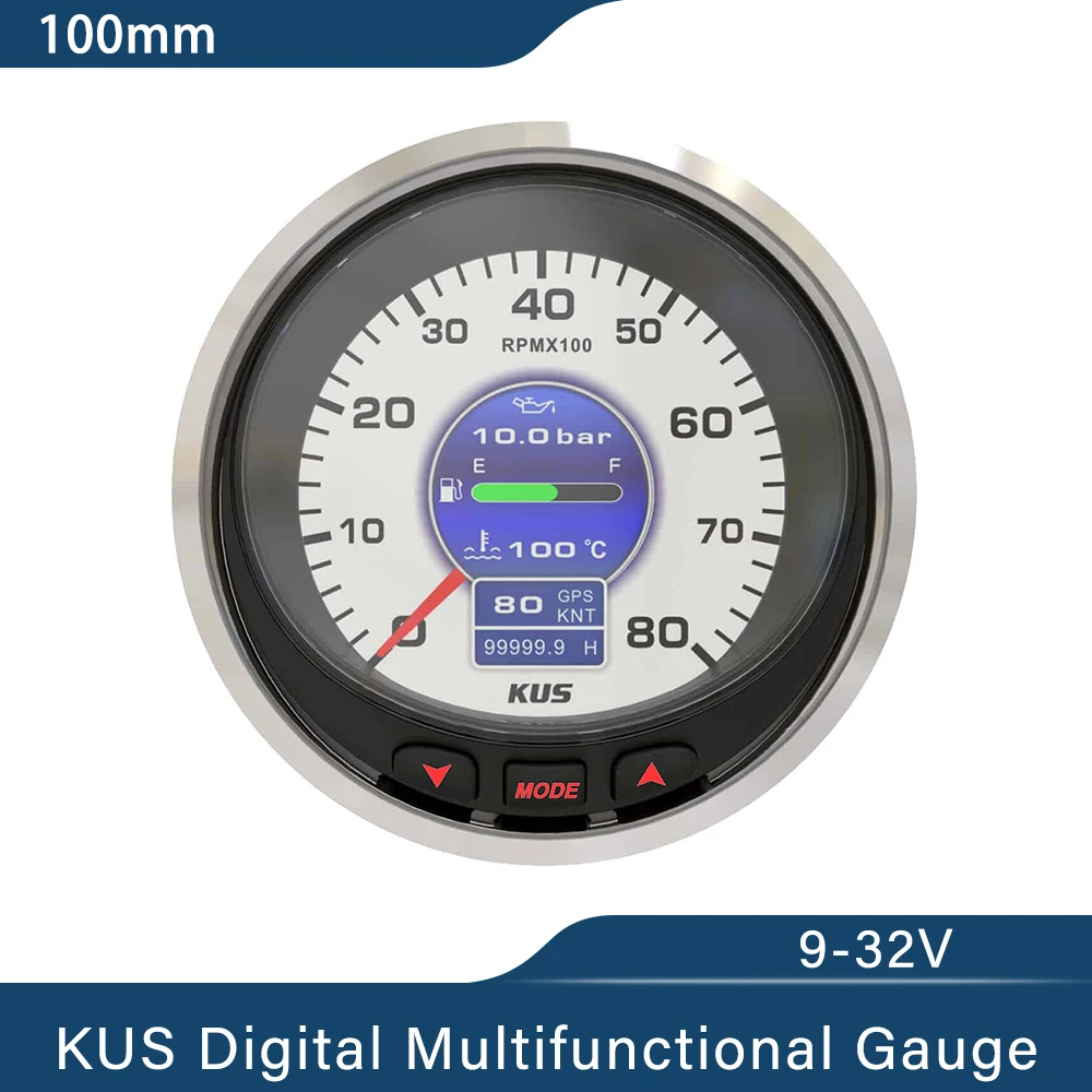 

KUS Newest Popular 100mm Multifunctional Digital Instrument KMG-30KP with J1939 and NMEA 2000 systems for Boats Yachts Vessels