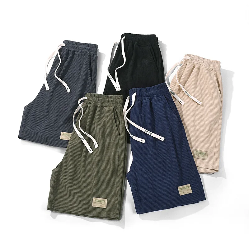 Pantalones cortos deportivos para hombre, Shorts de algodón de talla grande, rayas suaves, holgados e informales, de chándal ancho