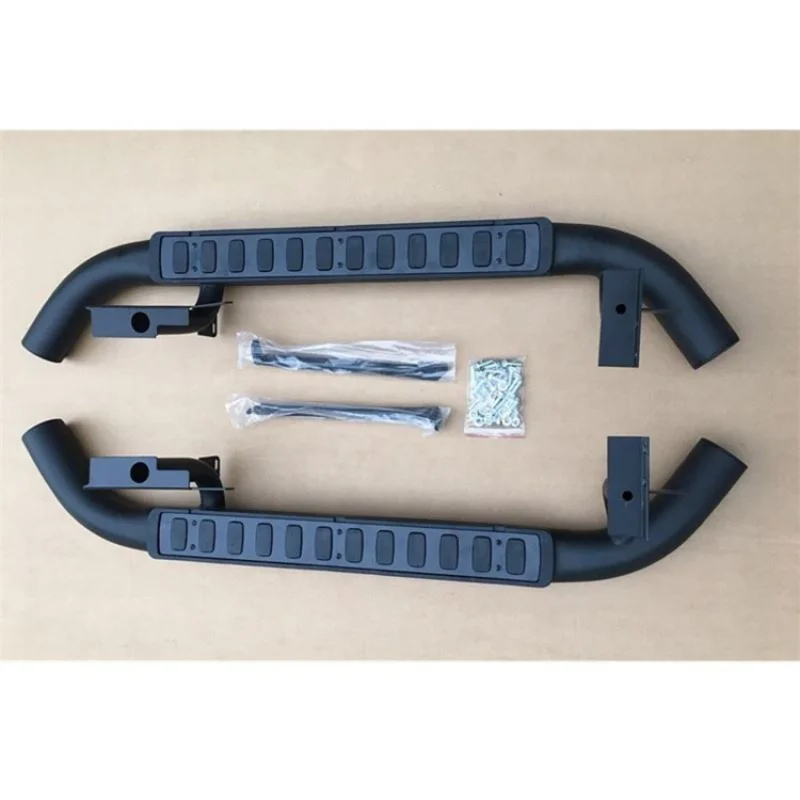 For Land Rover Defender 90 Side Steps Textured Black Steel Car Accessories Parts