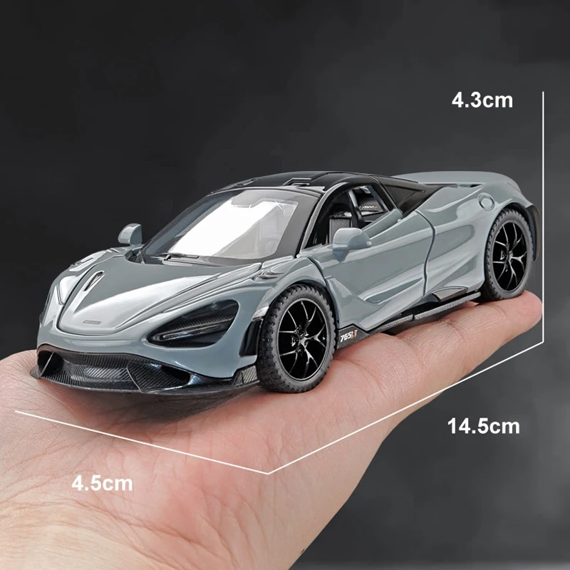 1:32 Mclaren 765LT Supercar Series Metal Alloy Diecast Model Car Library Bookcase Decoration Gifts For Friend Collection Hobby