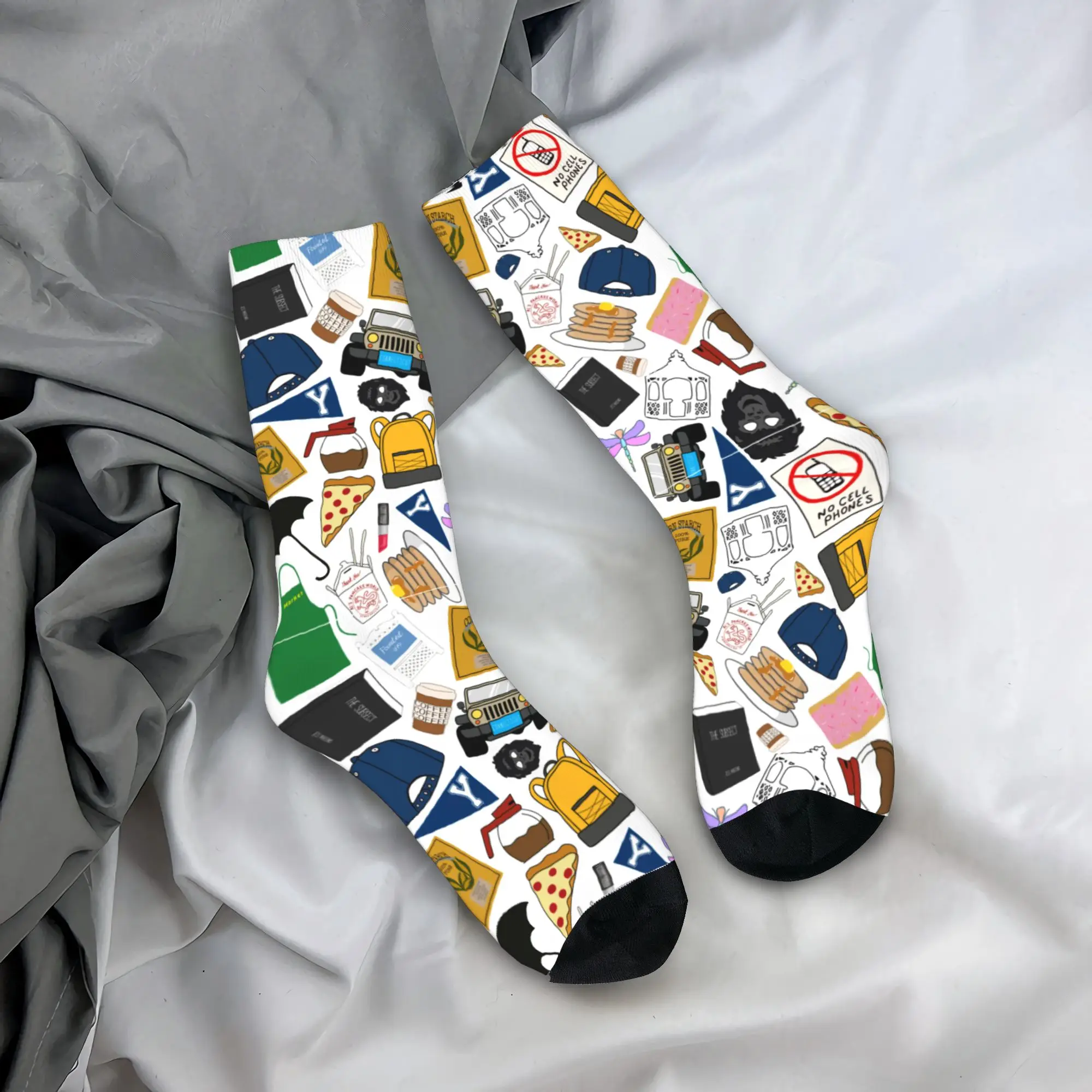 

Забавные мужские носки Happy Harajuku Gilmore для девочек, носки для ТВ-шоу, полиэстеровые женские носки для скейтборда, весна-лето, осень-зима