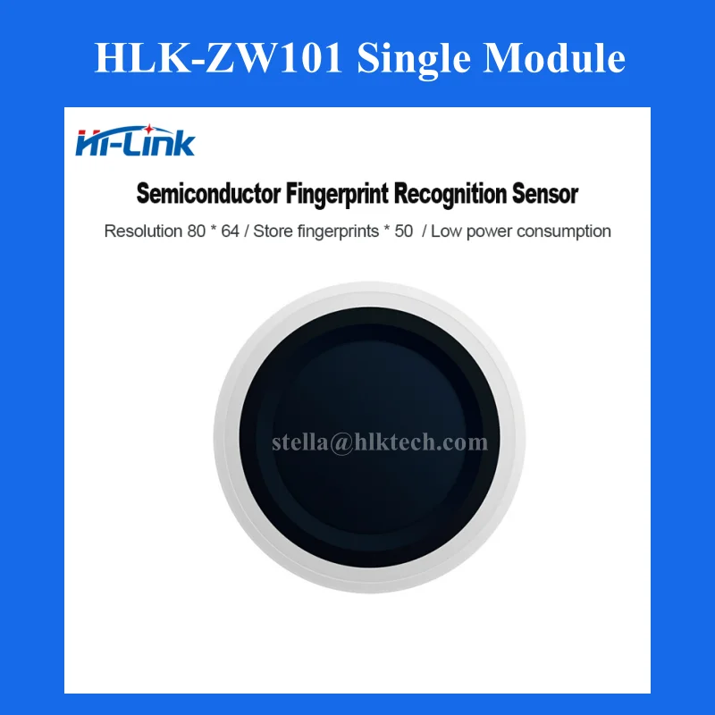 HLK-ZW101 modulo di elaborazione delle impronte digitali a semiconduttore impronta digitale capacitiva con dito di rilevamento delle dita a bassa potenza ZW101