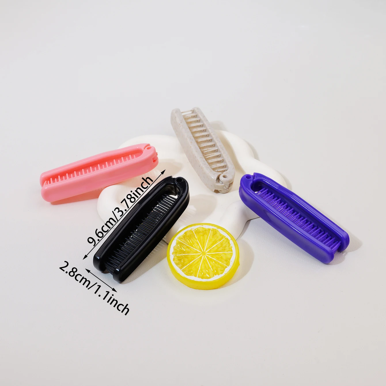 가는 이빨 디자인의 접이식 휴대용 플라스틱 빗과 휴대용 정전기 방지 포켓 빗, 실제 머리 가발 전용