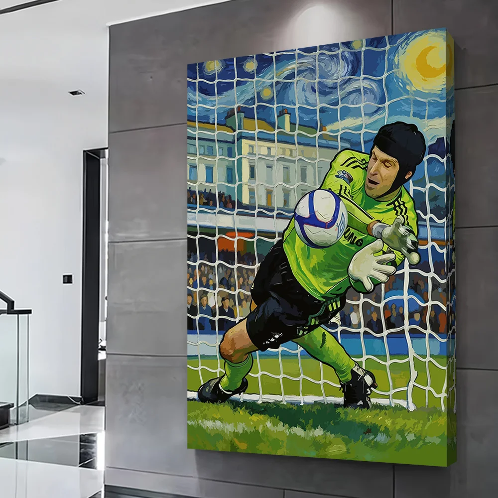 Goalkeeper Diving for Soccer Ball Poster Customizable Printed Canvas Painting Wall Art Gift for Decorative Picture Wand Deko