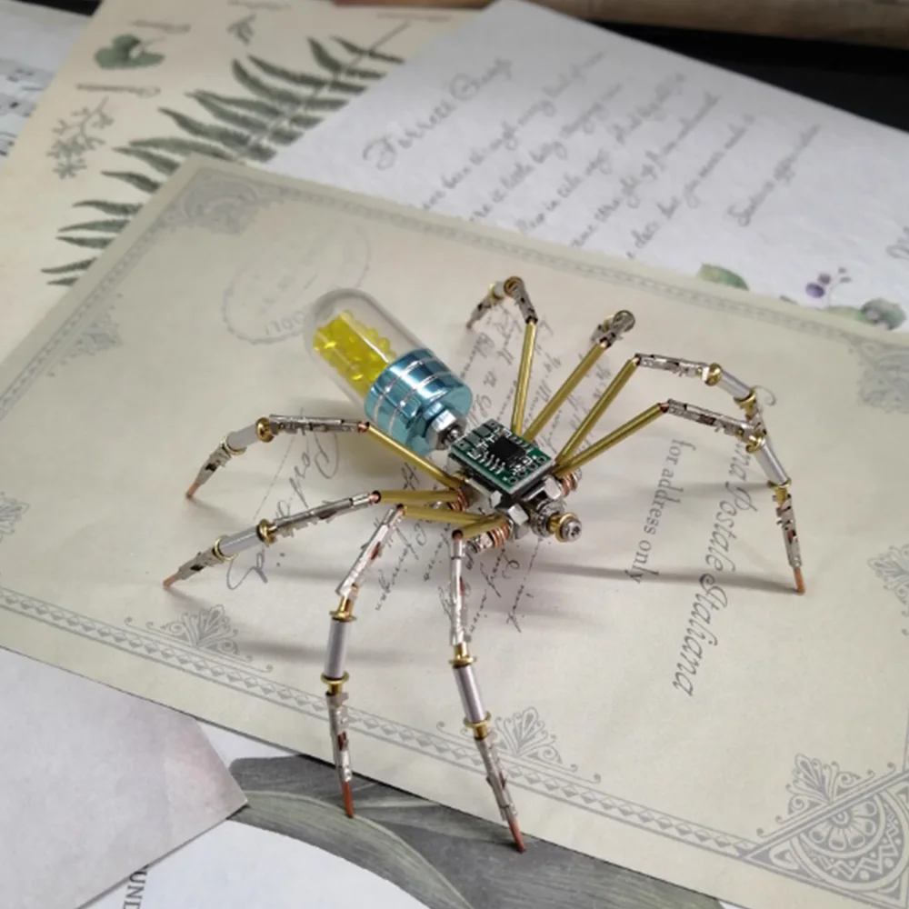 العنكبوت الآلات المعدنية نموذج لغز الاطفال ألعاب علمية DIY الجذعية علم الأحياء التكنولوجي موضوع التعلم عدة ألعاب تعليمية #3