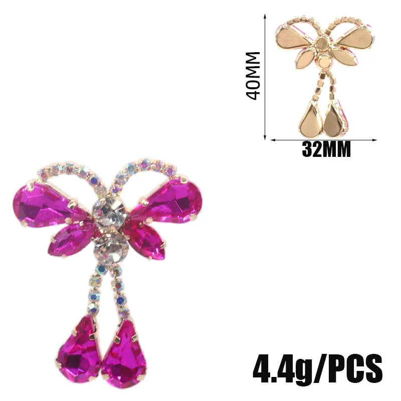 Creative Crystal Bow 5Pcs Embellishment Crystal pendant Accessories Gorgeous Wedding Invitation Holiday gifl box Center Decorati