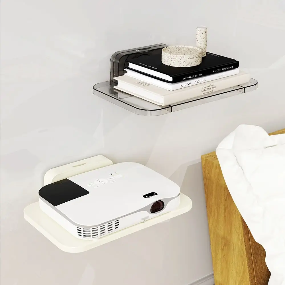 

Suction Cup Wireless Wifi Router Storage Shelf Transparent No-Drill TV Set-top Box Rack Space Saving Waterproof