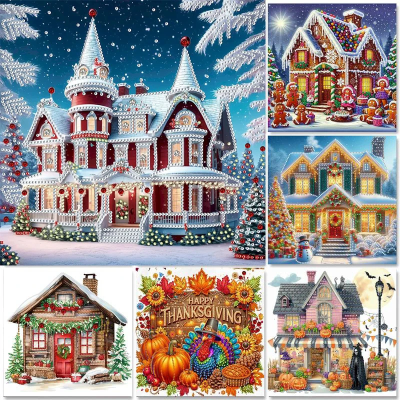

GATYZTORY 5D DIY Special Shape Diamond Painting Diy Crafts Diy Gift House Scenery Paint With Diamonds Art Supplies Art Supplies
