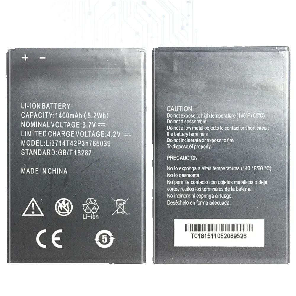 Mobile Battery Li3714t42p3h765039 1400Mah For ZTE Blade A3 T220 AF3 T221 A5 AF5 Replacement Li-Polymer Batteries