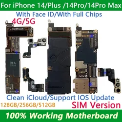 Tested Plate For iPhone 14  14 Pro Max Motherboard Unlocked With Face ID Support Update Mainboard For iPhone 14 Plus Logic Board