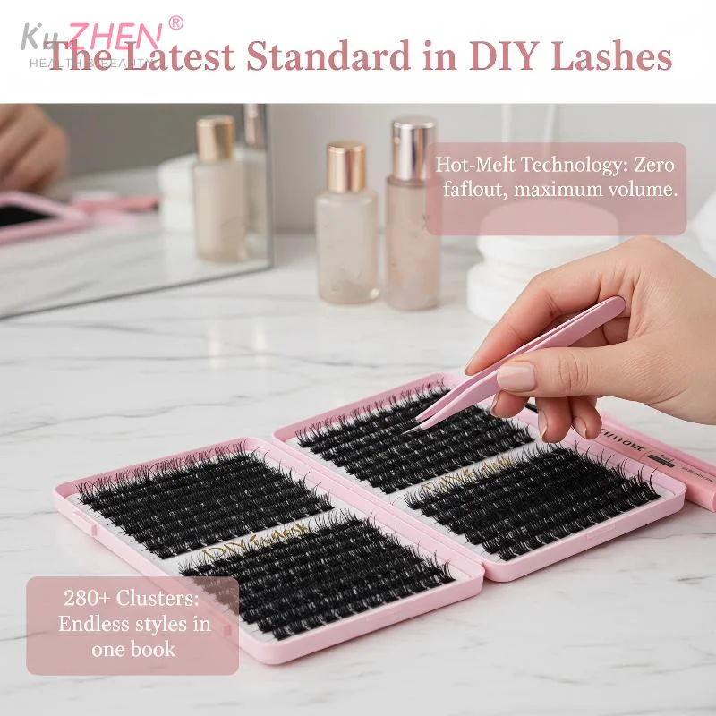 Soft Natural Texture Eyelashes Cluster Kit Natural Individual Eyelashes Fluffy Style Eyelash Extensions Makeup Books Tool