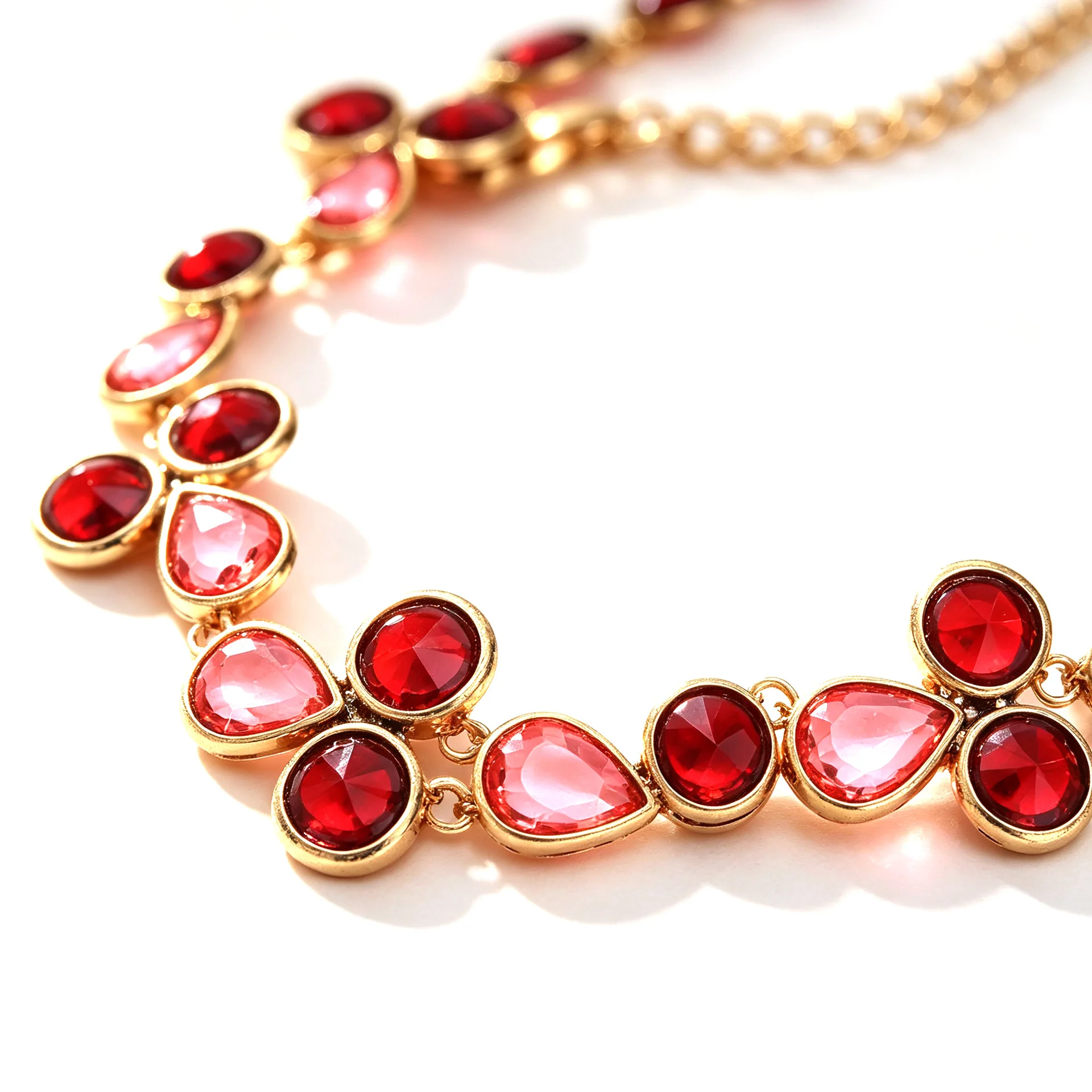 Persönliche, farbenfrohe Tropfenform-Kristall-Strass-Choker-Halskette für Damen, Statement-Schmuck für Bankette und Partys, Halsaccessoires – Detail 8
