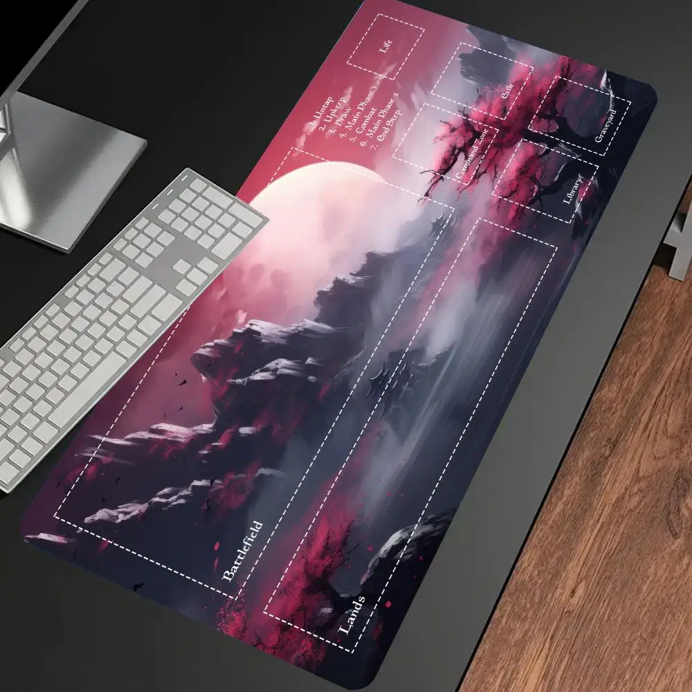 

Cherry Blossom Mouse Pad Card Game Mat Large Computer Offices Mousepad XXL Anti-slip for MTG DTCG CCG RPG Trading Card Desk Mats