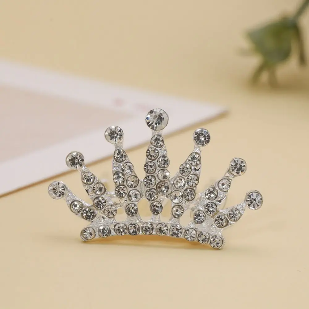 Peigne à cheveux couronne en cristal fleur, cœur d'amour creux pour enfants, diadème, bandeau, bijoux de mariage, Barrettes, épingles à cheveux en strass pour mariée