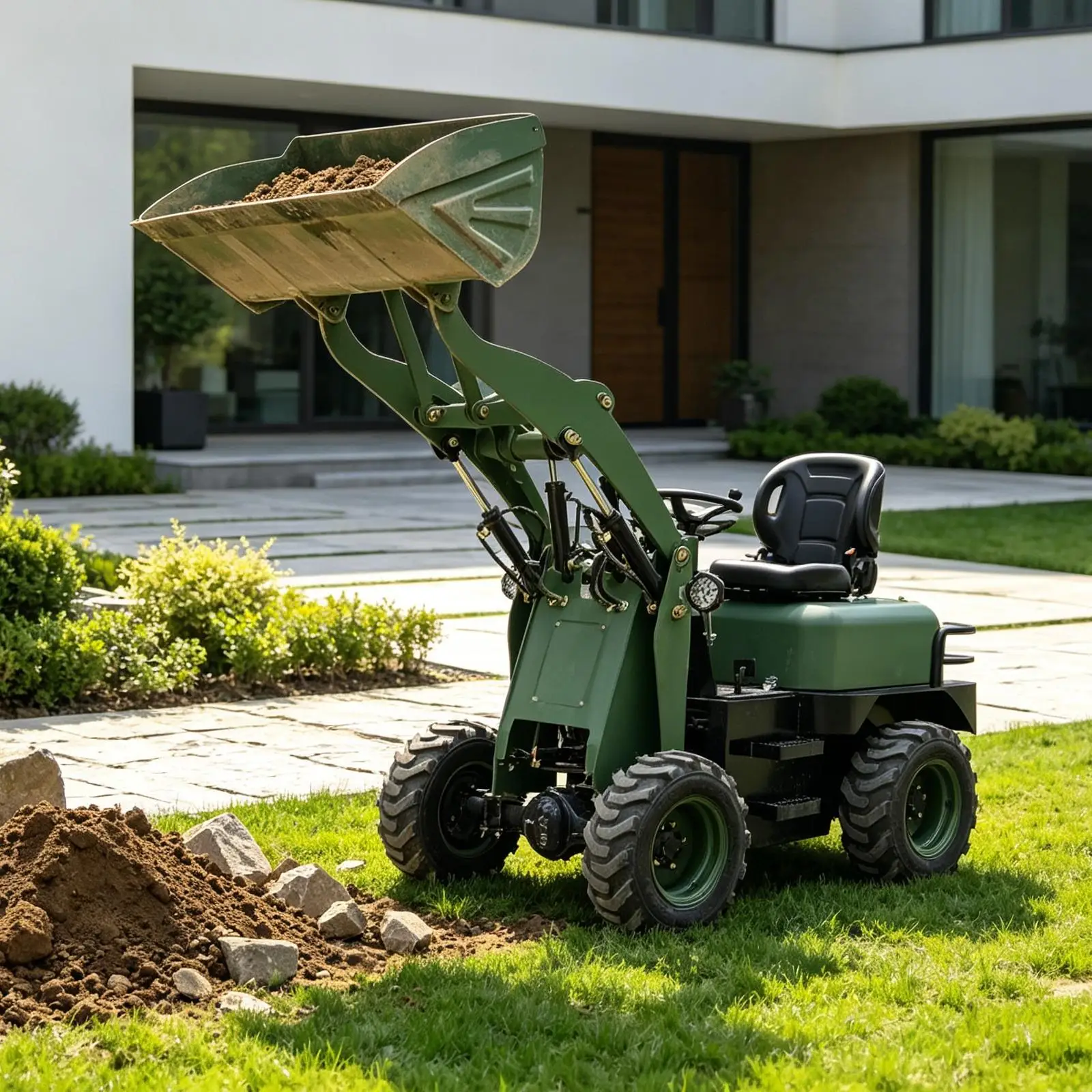 Grace 0.8Ton Compact Mini Wheel Loader Hot Sale Free Shipping, Mini Loader for Yard Waste Handling and Garden Work