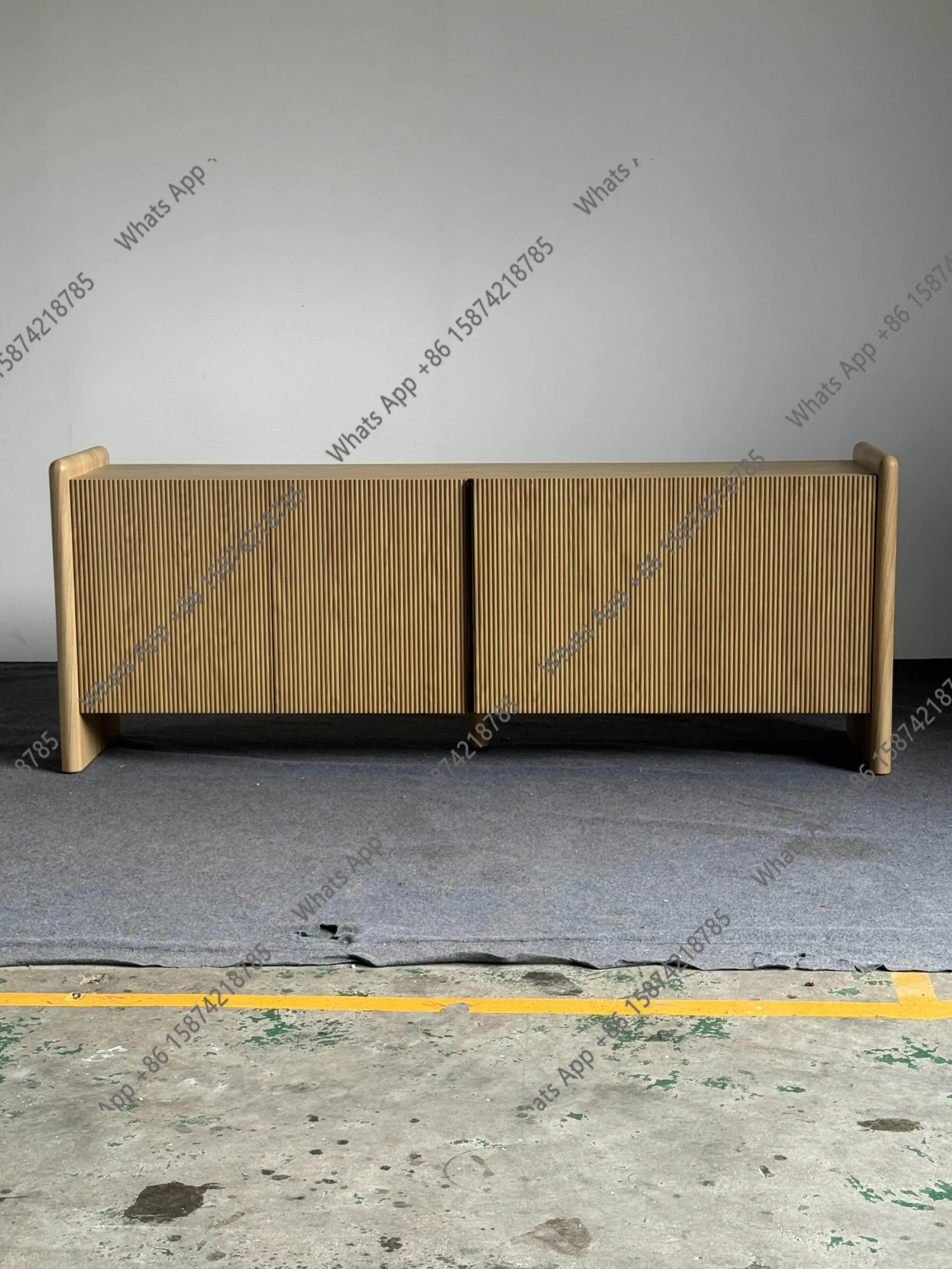 Medieval style solid wood sideboard home living room designer simple modern storage entryway