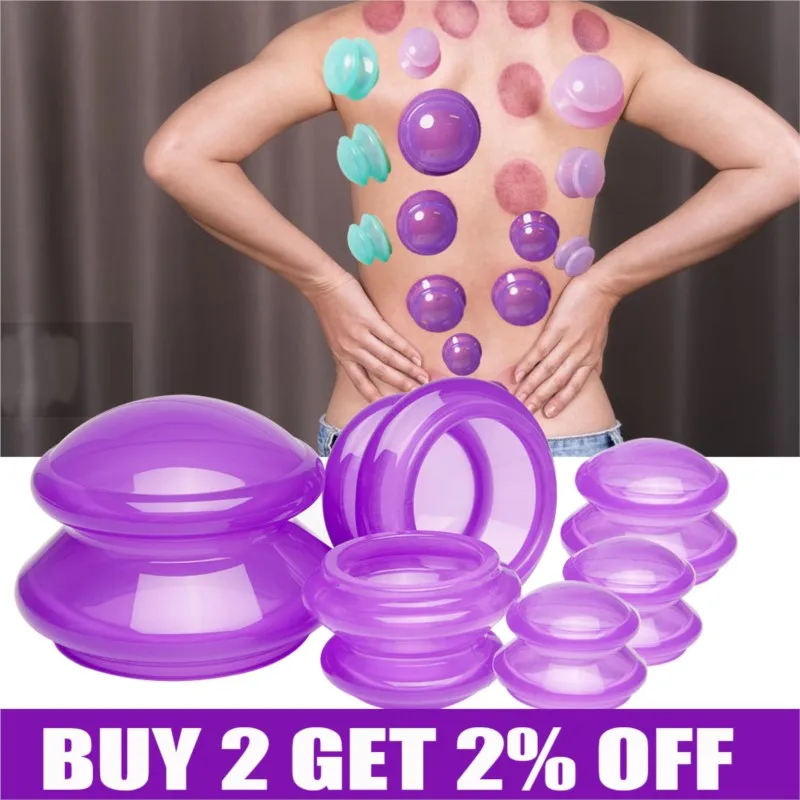 Silicone Cupping Set Suction cups Vacuum Suction Jars Therapy Slimming Body Face Massage Cupping Anti Cellulite Weight Loss