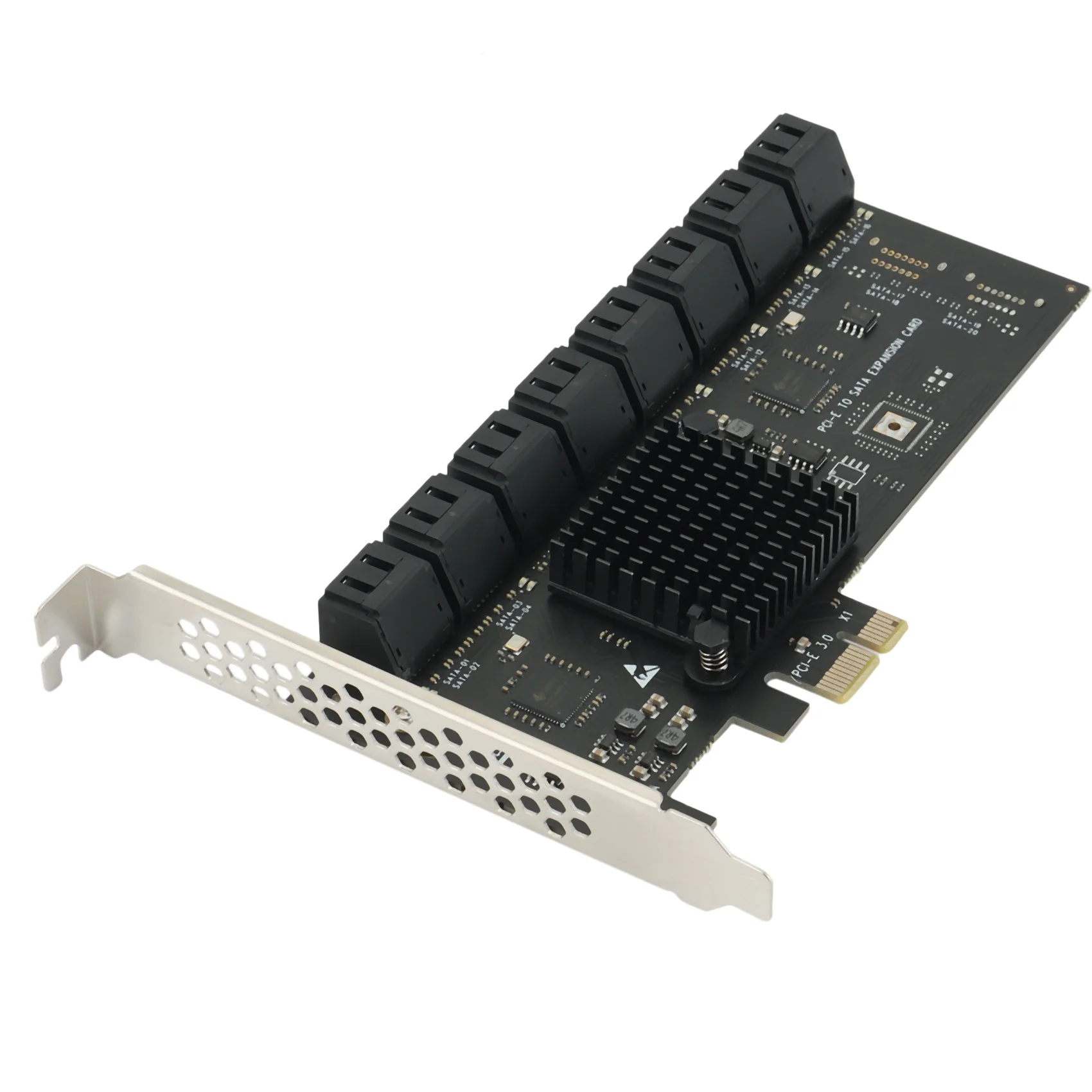 SA3112J PCIE Adapter PCI-Express X1 to SATA 3.0 Expansion Card 6Gbps High Speed Add on Card W/ PCI-E X4 X8 X16, 16