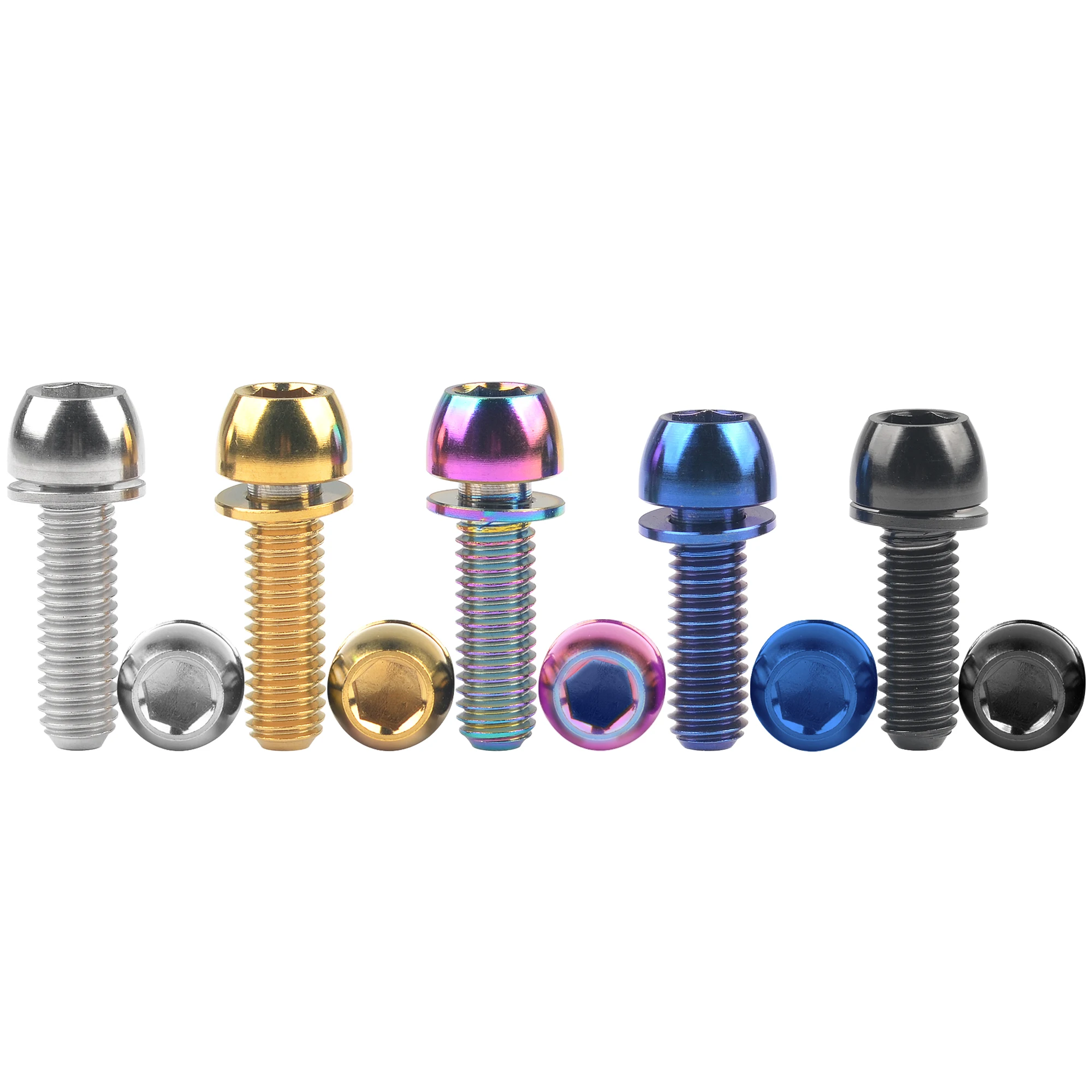 AliExpress Wanyifa Titanium M6x18mm M6x20mm Ball Tapered Screw with Washer 4/5/12pcs Bolts for Bicycle Brake
