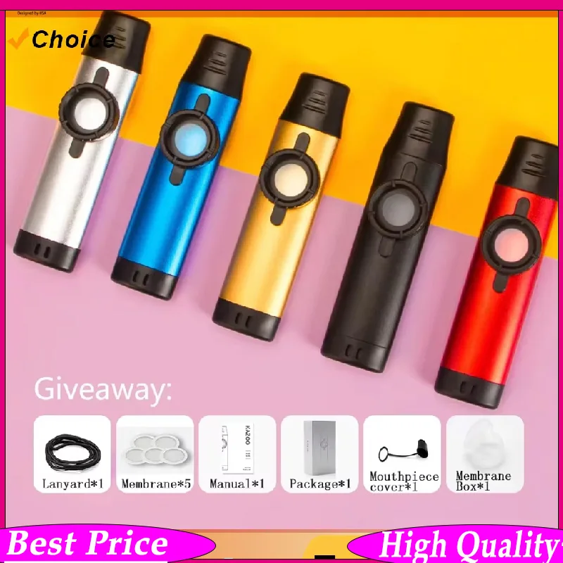 Professionelles Metall-Schlüsselband-Kazoo mit Gummimanschette am Kopfstück, Leichtgewichtiges Aluminium-Legierungs-Kazoos