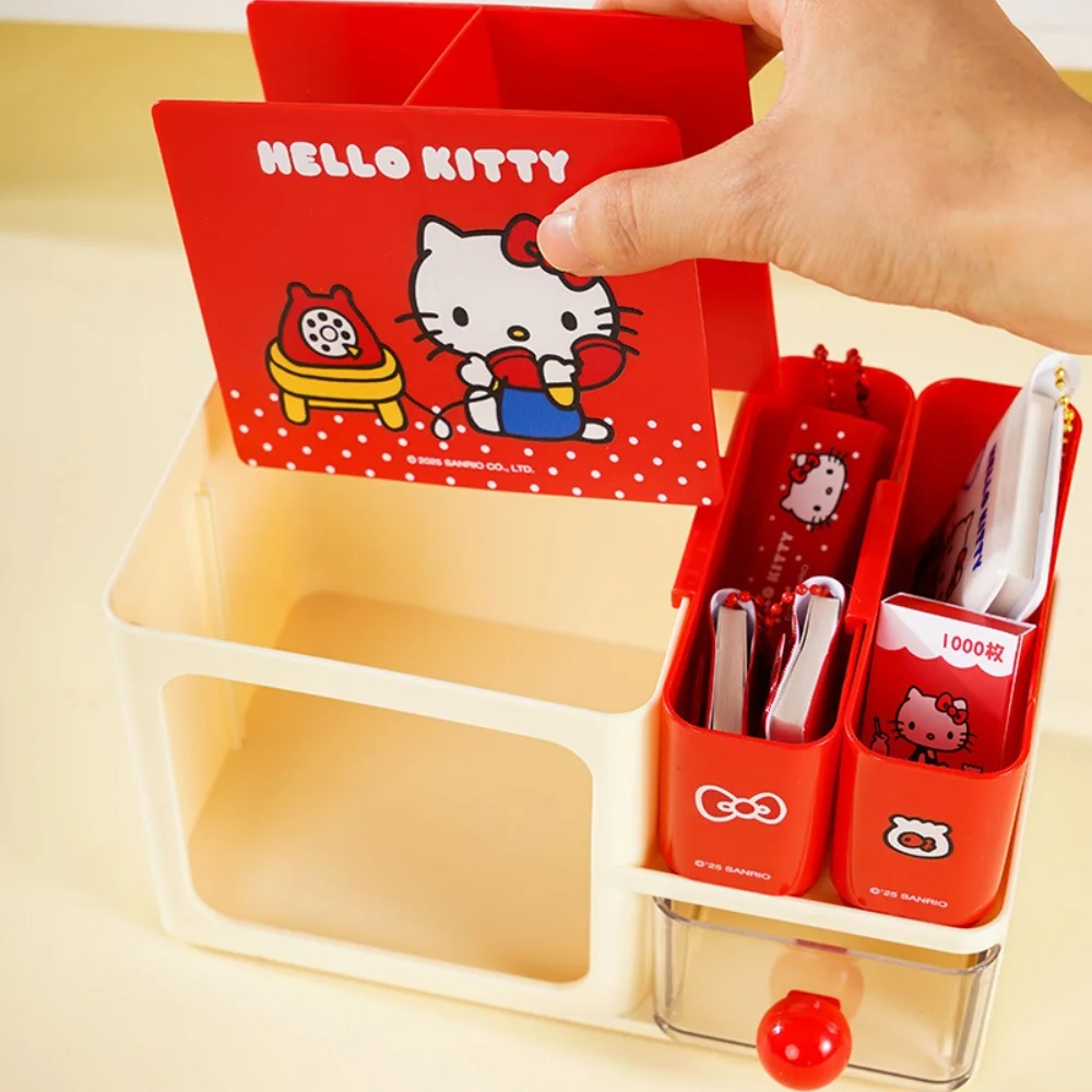 Echte Sanrio multifunctionele afneembare opbergdoos Hello Kitty Cartoon Briefpapier Diversen Ontvang Dozen Meisjes Geschenken