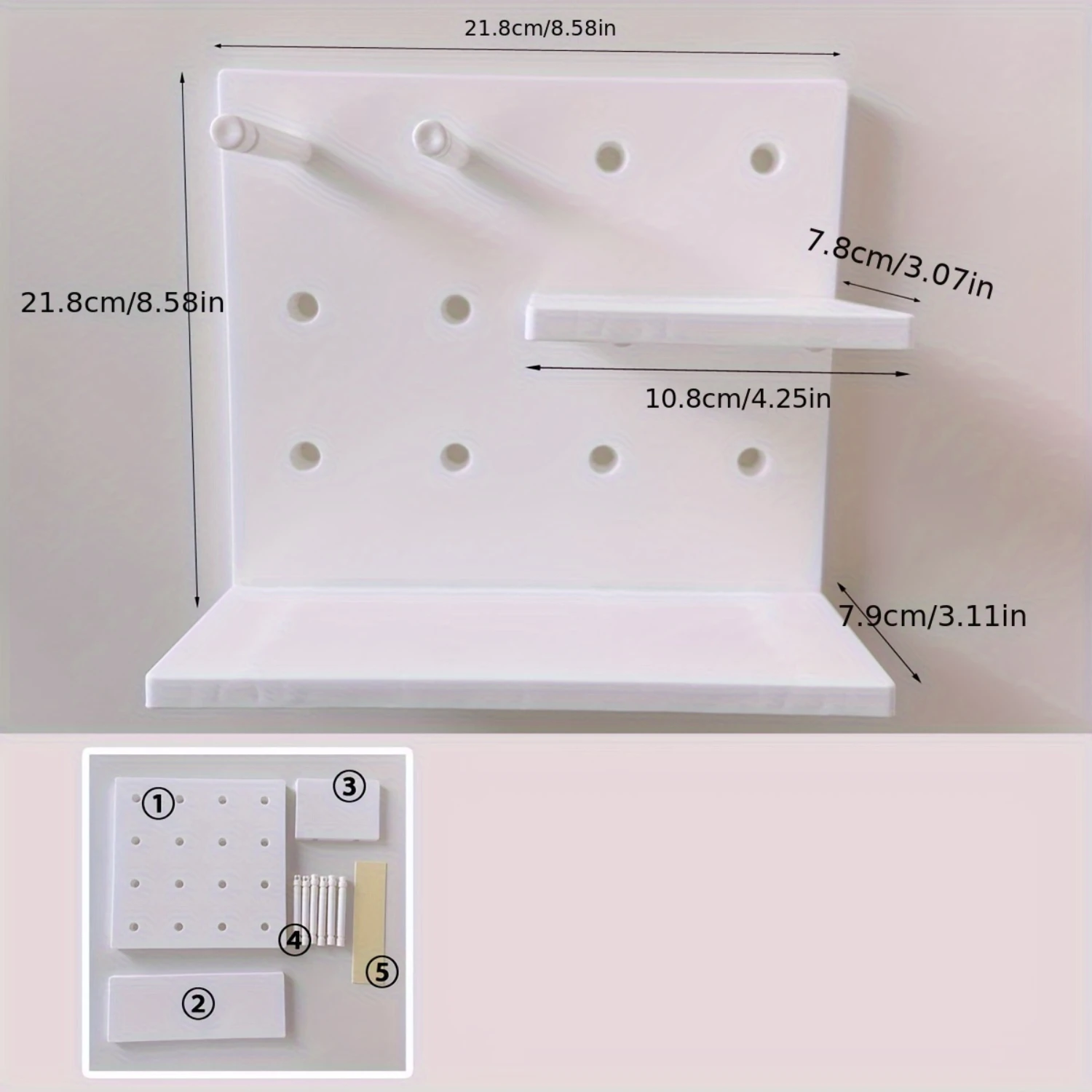 Wall Mounted Shelves, Wall Racks, Peg Board - Plastic Shelves for Bedroom, Bathroom, Kitchen, Decor - Gift for Women - New Year