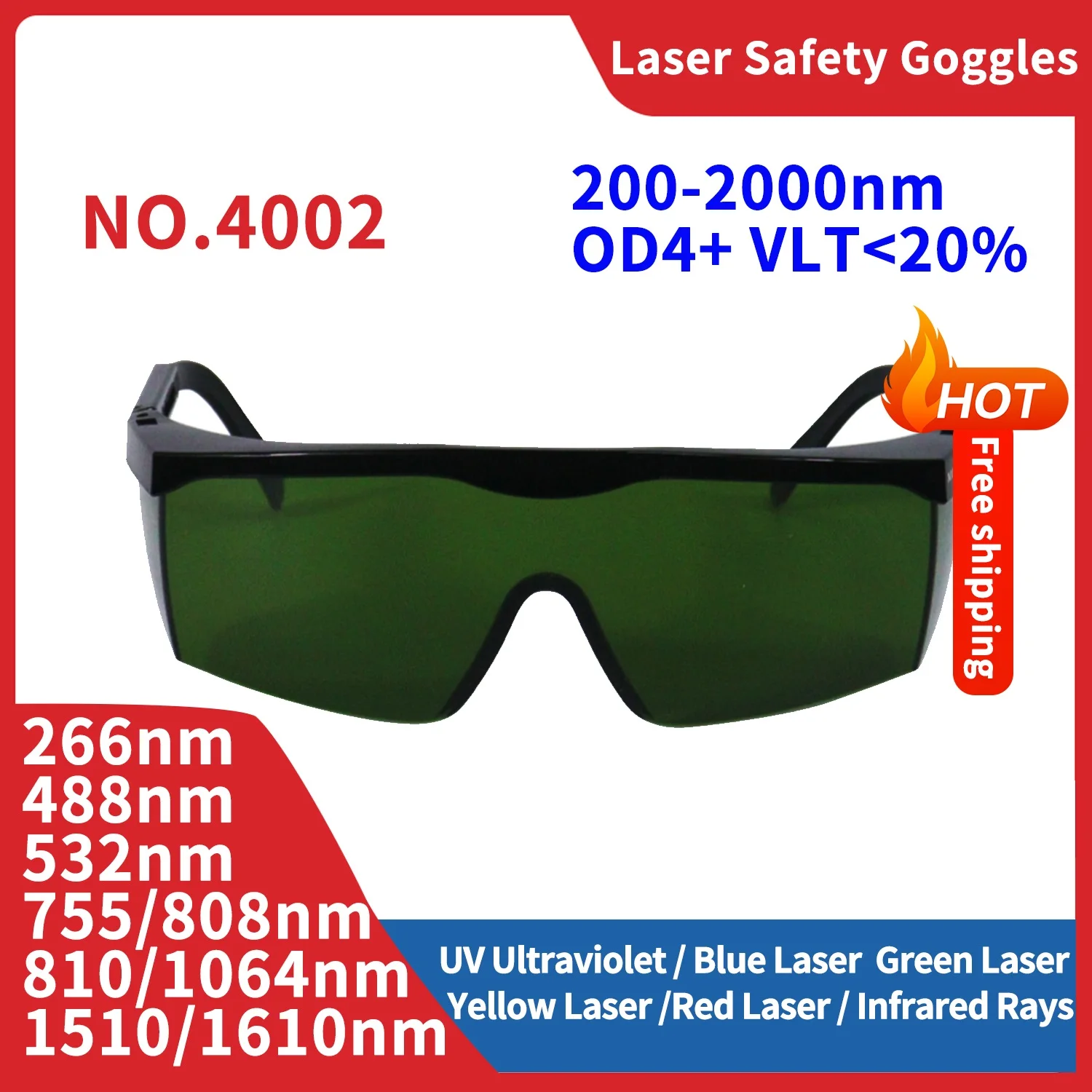 Eye Protection 1064nm Infrared 355nm UV Laser Safety Glasses Goggles Protective Glasses Shield Eyewear for Laser Machine Work