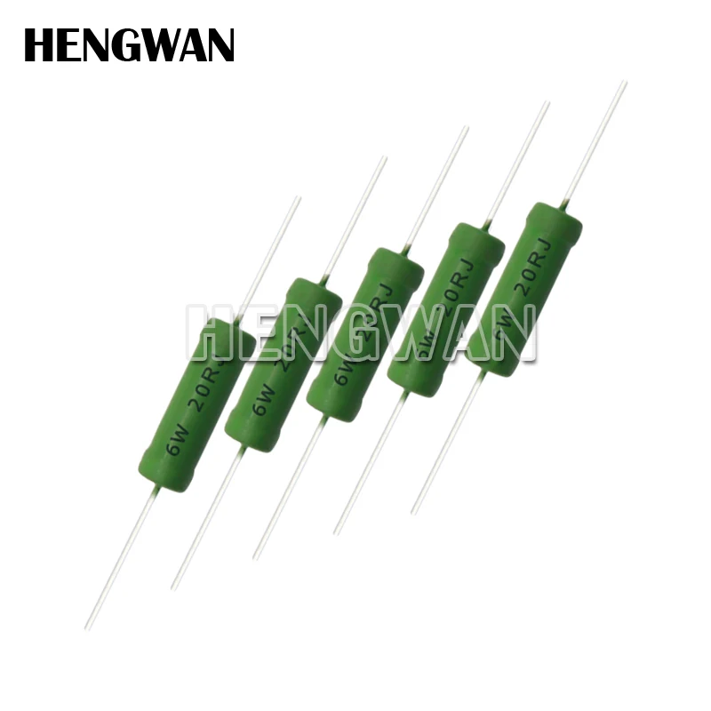 5pcs RX21 6W Wire Wound Resistance 5% 1R 10R 100R 1K 10K 12K 15K 18R 20R 22R 24R 27R 33R 36R 0.05 0.1 0.22 1 10 100 ohm Resistor