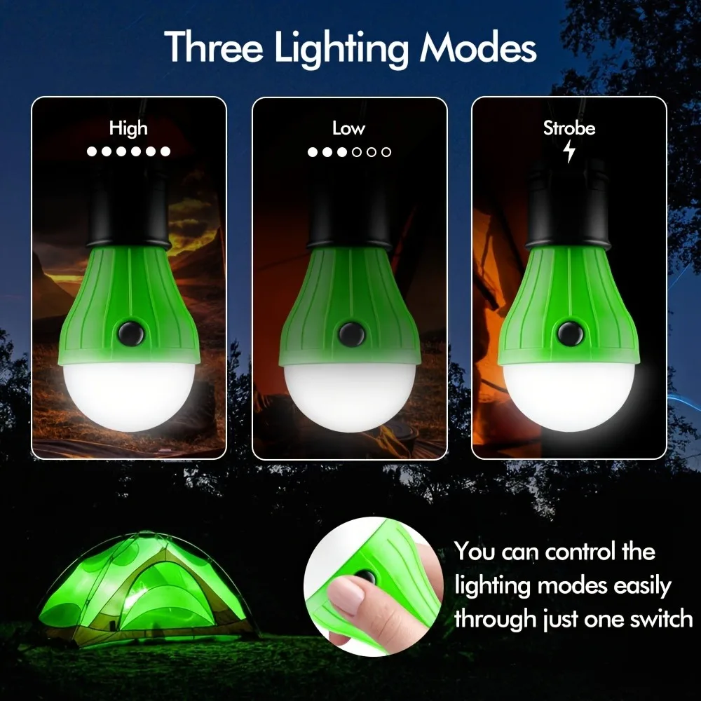 1pc Portable 3LED Outdoor Hanging Light - Perfect for Camping, Emergency, and Night Lighting!