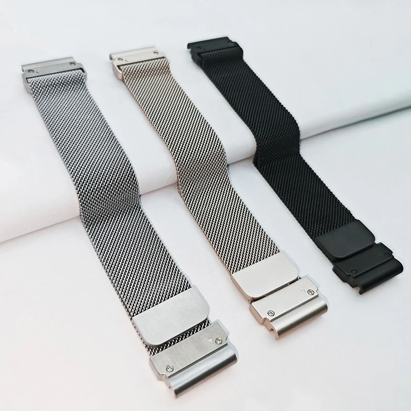 20 22 26 MM Milanese Stahl-Schlaufenarmband für Garmin Fenix 7X 7 7S 6X 6 6S Pro 5 5X Plus 8 43 47 51 Tactix 7 Epix Pro Quickfit Band – Detail 5