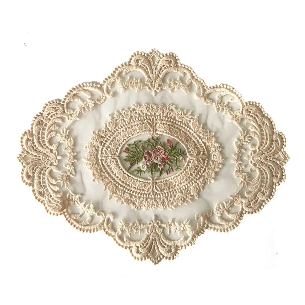 New Vintage Crocheted Doilies Round Oval Shabby Chic Crochet Placemet Handmade Wedding Event Decor