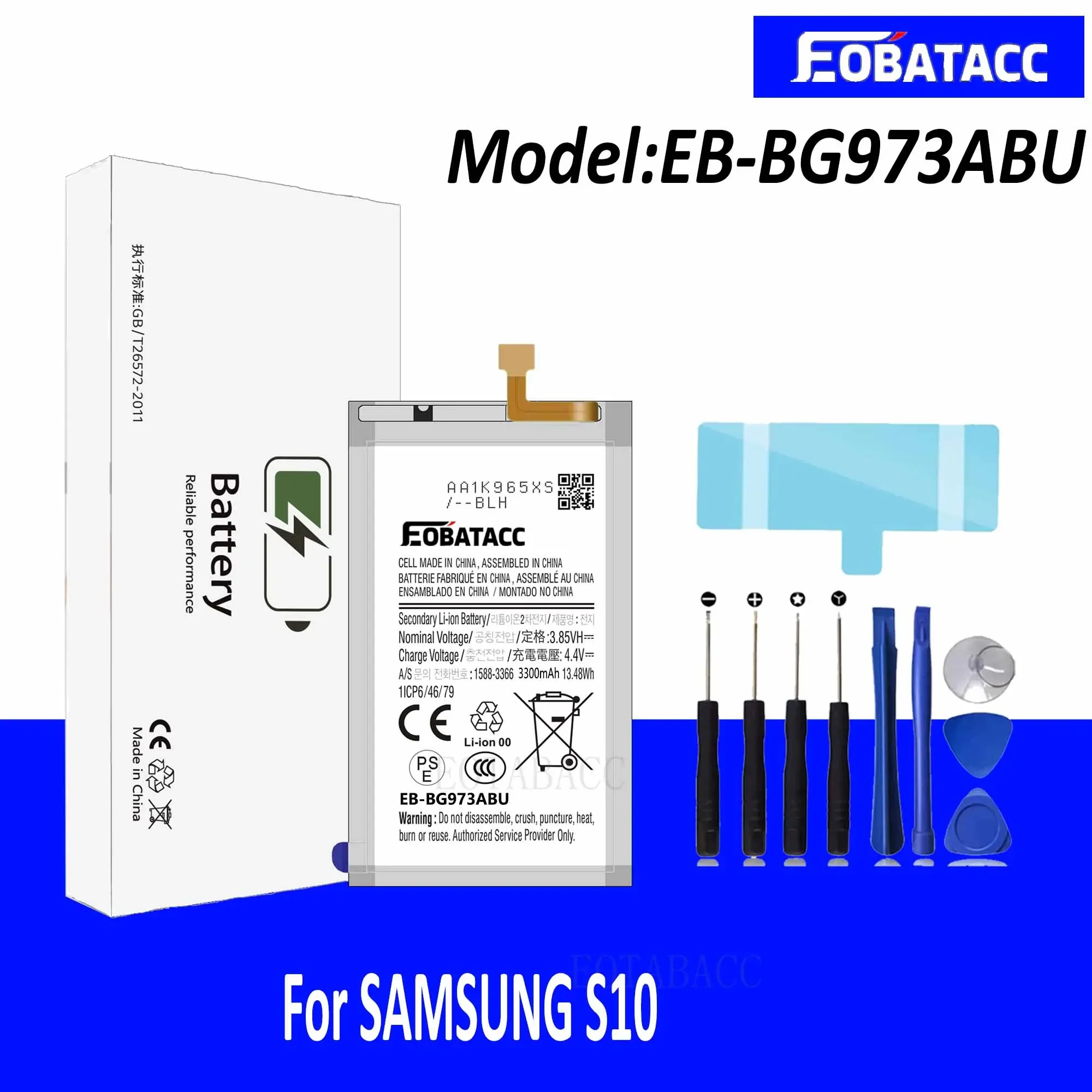 

EOTABACC 100% New High Quanlity Battery EB-BG973ABU For Samsung S10 Battery +Tools