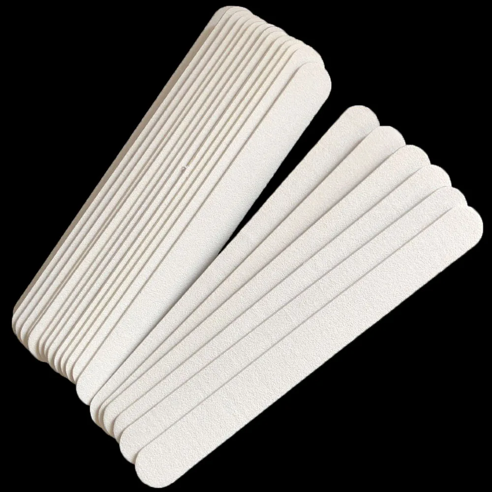 

200 Pcs White Emery Board 100/180 180/240 Wood Nail File Wooden File Nail Care Tool Nail Art Tool